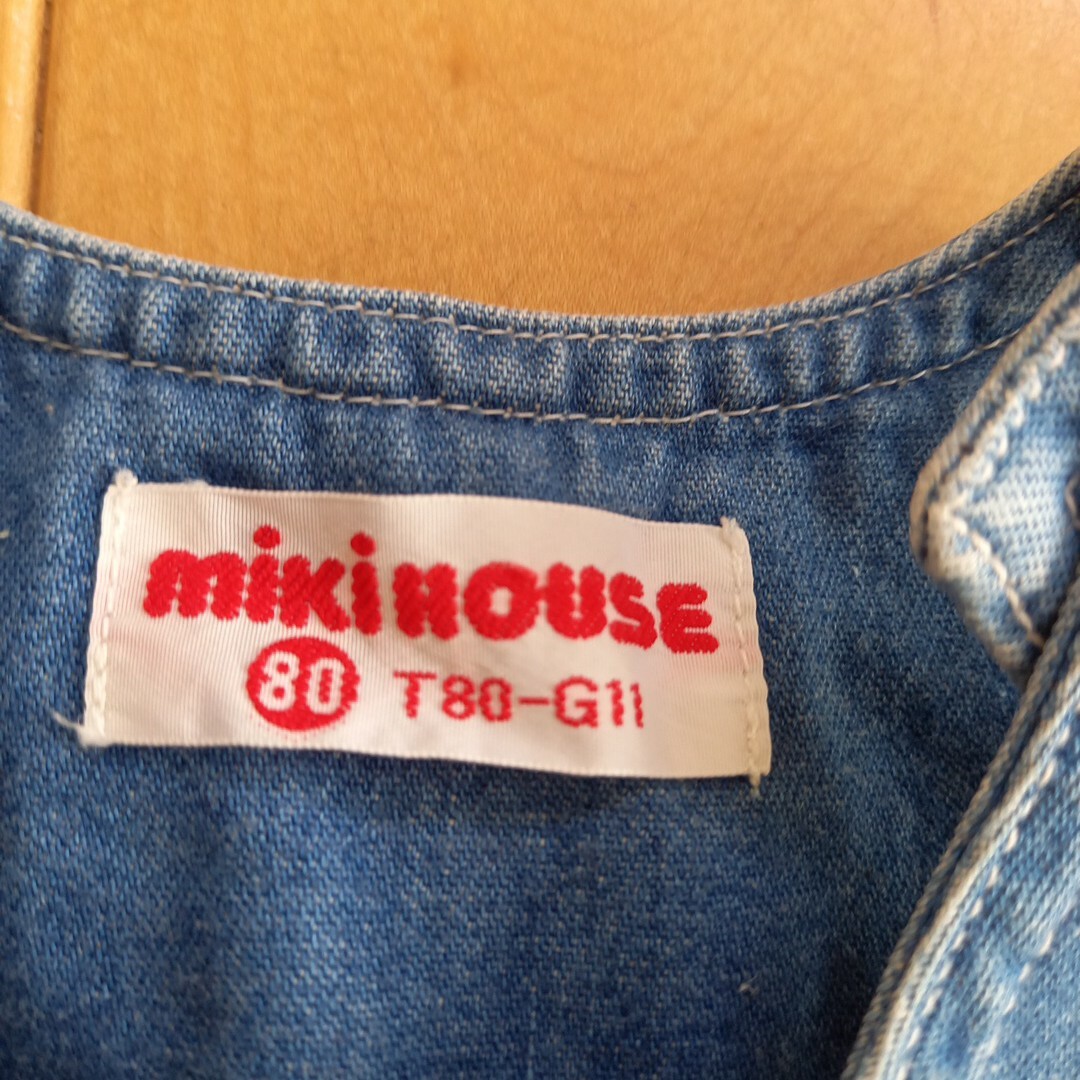 mikihouse(ミキハウス)のミキハウス　デニムスカート　80 キッズ/ベビー/マタニティのベビー服(~85cm)(ワンピース)の商品写真