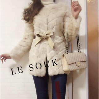 Le souk - ラビットファーコートの通販 by akina.mizuki's shop