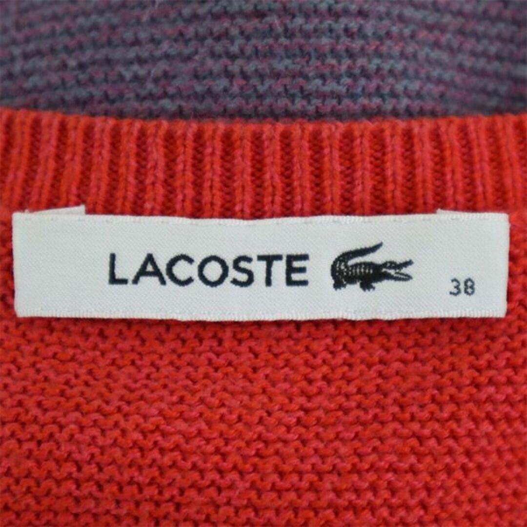 LACOSTE - ラコステ 総柄 長袖 ニット 38 LACOSTE セーター ロゴ 