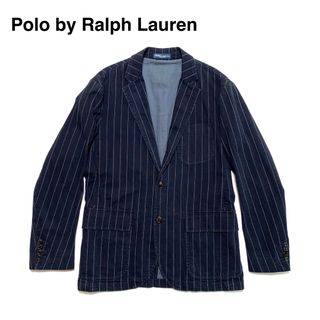 ポロラルフローレン(POLO RALPH LAUREN)の☆良品 ラルフローレン パッチポケット 3B ストライプ テーラード ジャケット(テーラードジャケット)