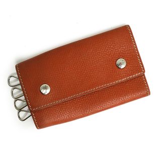 Hermes - エルメス エテュイクレ 4 セリエ 4連 キーケース ヴォーエプソン レザー ブラウン 茶 シルバー金具 □H刻印 HERMES（中古）