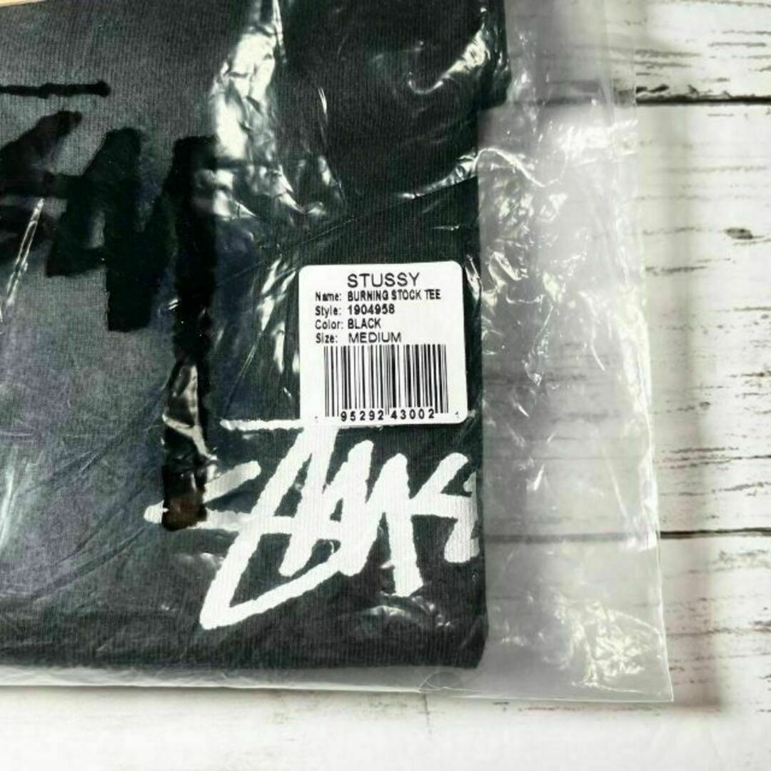 【新品】stussy Tシャツ　サイズM ブラック　ファイヤー