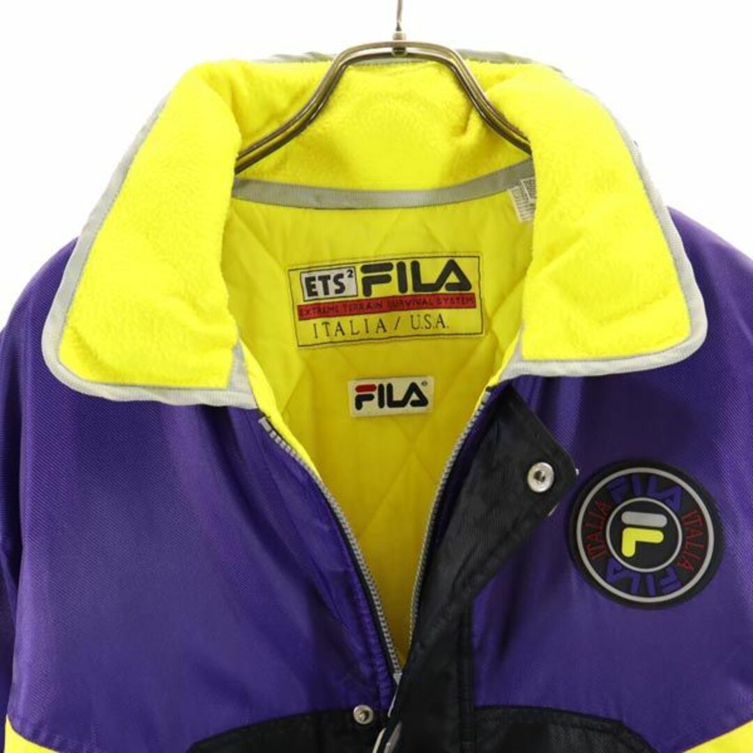 FILA(フィラ)のフィラ 中綿 ベンチコート L パープル系 FILA ロゴ メンズ 古着 【231103】 メンズのジャケット/アウター(その他)の商品写真