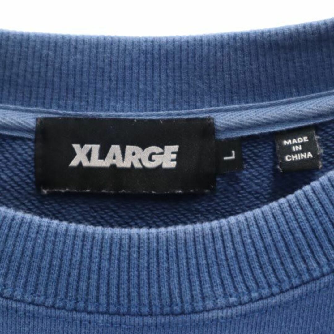 XLARGE マルチカラーロゴ 刺繍 スウェット 青