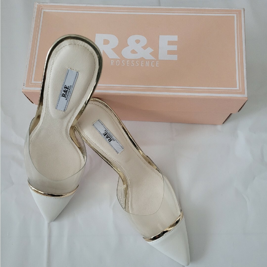 R&E(アールアンドイー)のR&E メタルラインクリアミュール レディースの靴/シューズ(ミュール)の商品写真