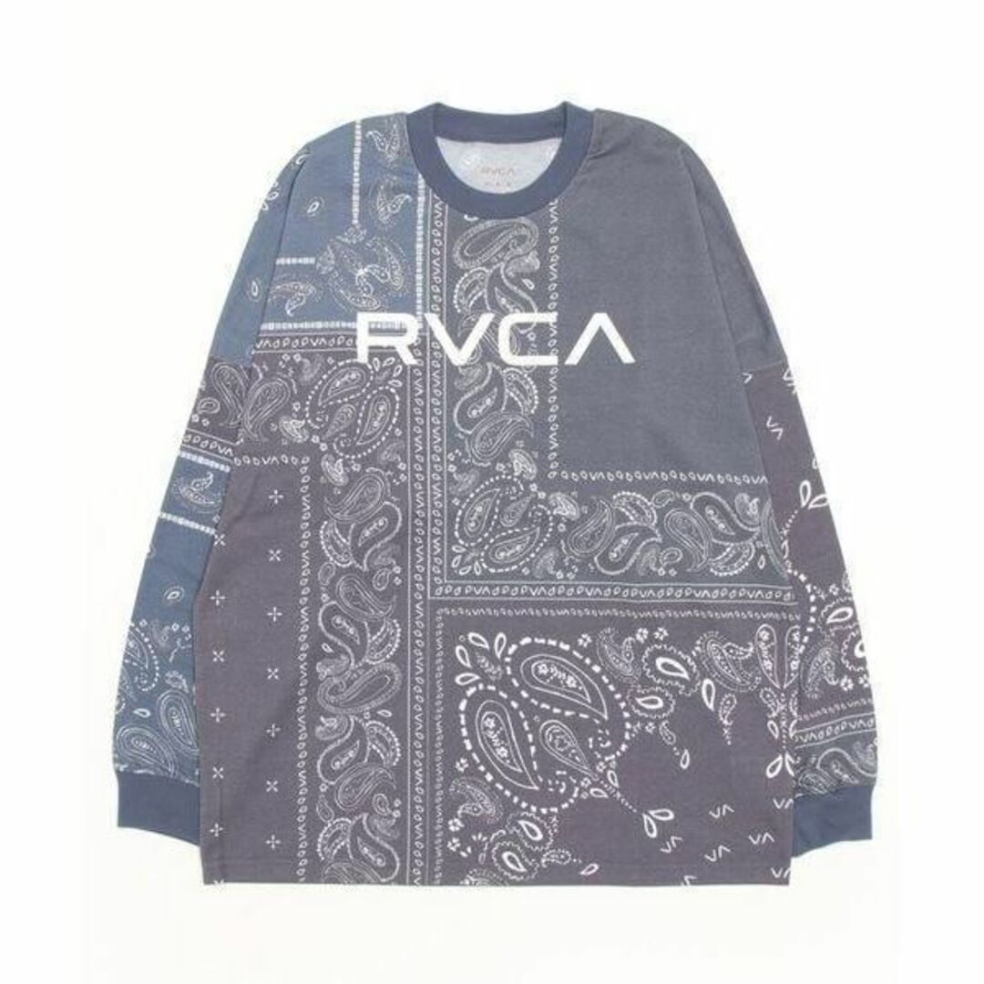 RVCA(ルーカ)の【完売品】RVCA  BANDANA柄 ロングスリーブＴシャツ　XL　NAVY メンズのトップス(Tシャツ/カットソー(七分/長袖))の商品写真