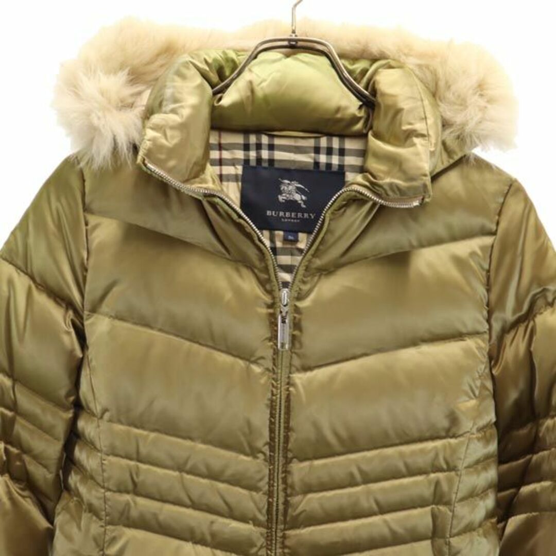 BURBERRY - バーバリー ダウンコート 36 ゴールド BURBERRY 裏チェック BURBERRY - バーバリー ダウンコート 36 ゴールド BURBERRY 裏チェック