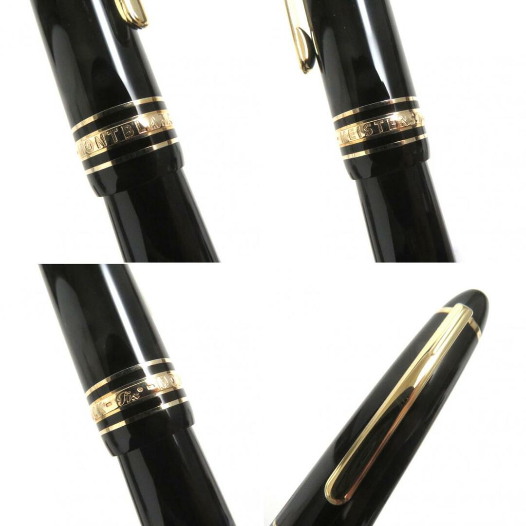 極美品●MONTBLANC モンブラン マイスターシュテュック ル・グラン ペン先14K Fニブ ホワイトスター 万年筆 黒×ゴールド 箱/インク付約14cmグリップ幅