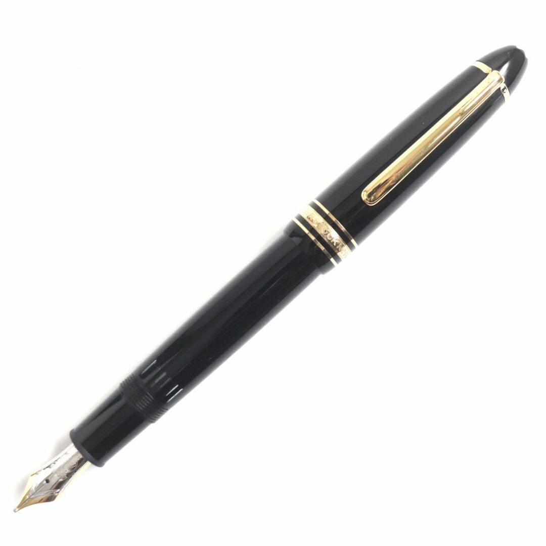 約14cmグリップ幅良品▼MONTBLANC モンブラン 146 マイスターシュテュック ホワイトスター ペン先14K 万年筆 ブラック×ゴールド Bニブ ドイツ製