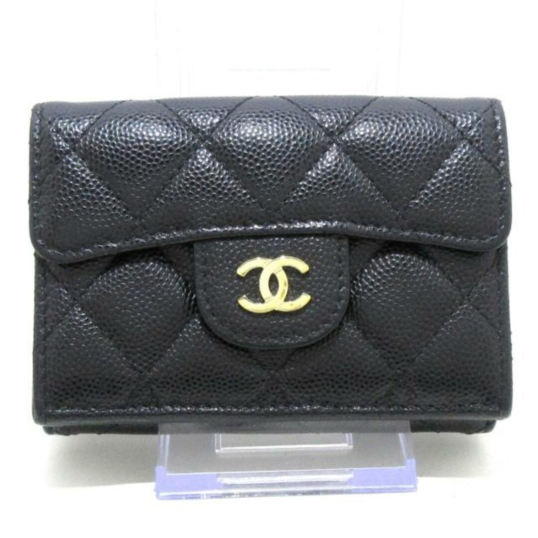 CHANEL - シャネル 3つ折り財布美品 マトラッセ 黒の通販 by ブラン