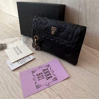 タグANNA SUI アナスイ ダリア 長財布 パープル がま口 バタフライ