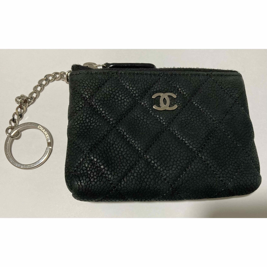 CHANEL シャネル キャビアスキン キーリング付 ミニポーチ