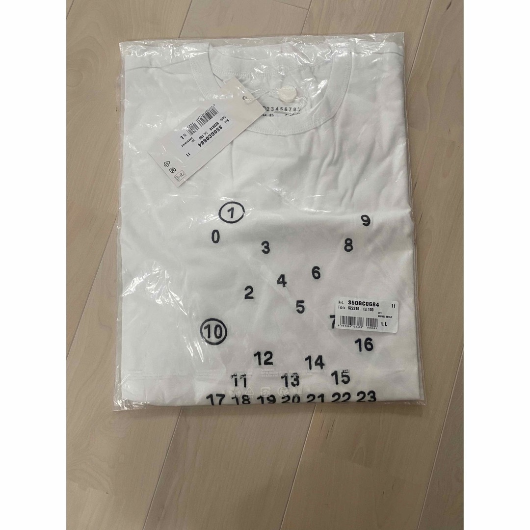 マルジェラ数字 刺繍ロゴT ホワイト