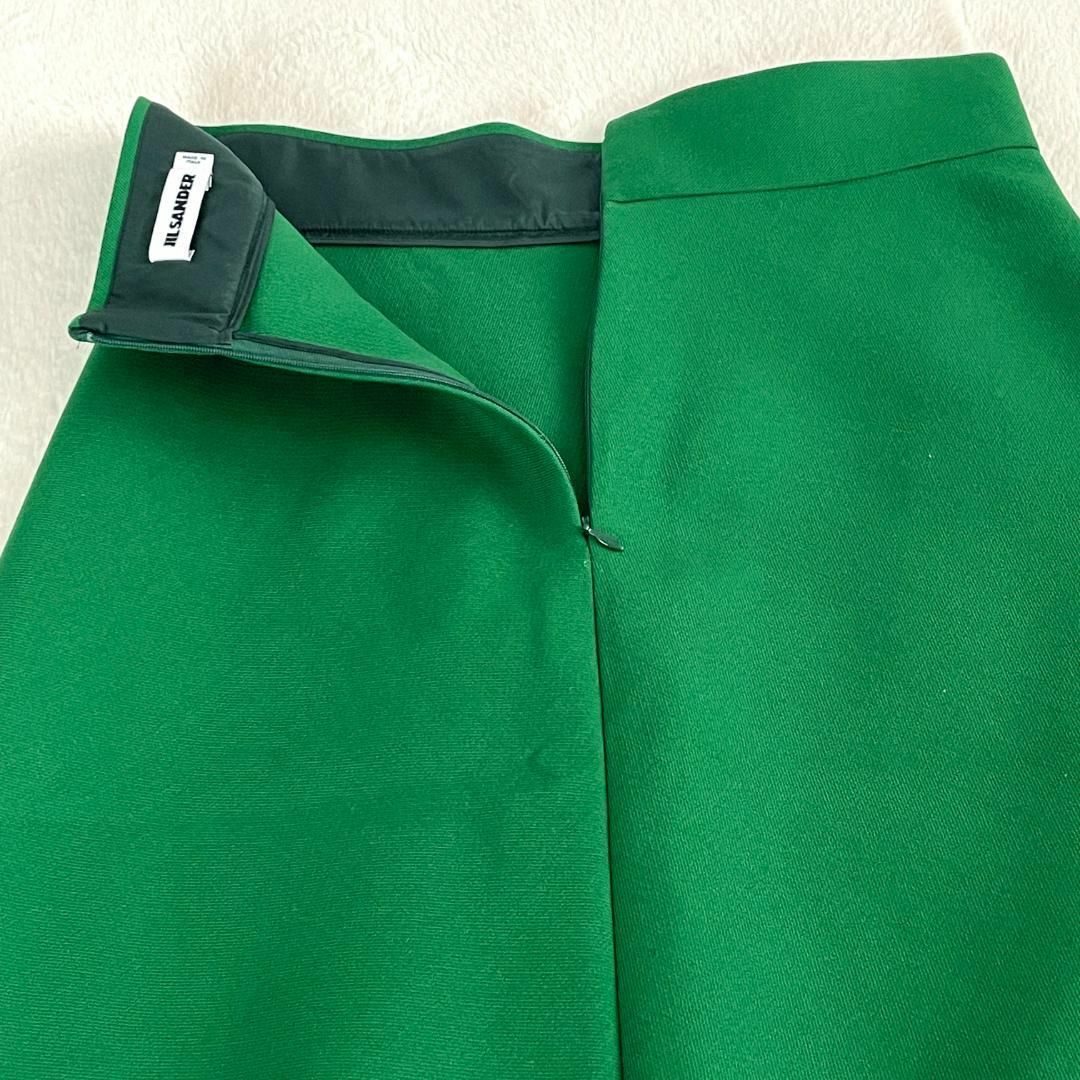 JILSANDER フレアスカート 36サイズ 緑 L相当 ウール ジルサンダー