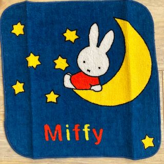 ミッフィー(miffy)のミッフィーちゃん　ウサギうさぎ　月ムーン星スターハンカチハンドタオル綿100%(ハンカチ)