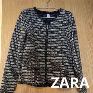 ザラ(ZARA)のZARA KIDS ZARA ツイードジャケット　ノーカラージャケット(ノーカラージャケット)