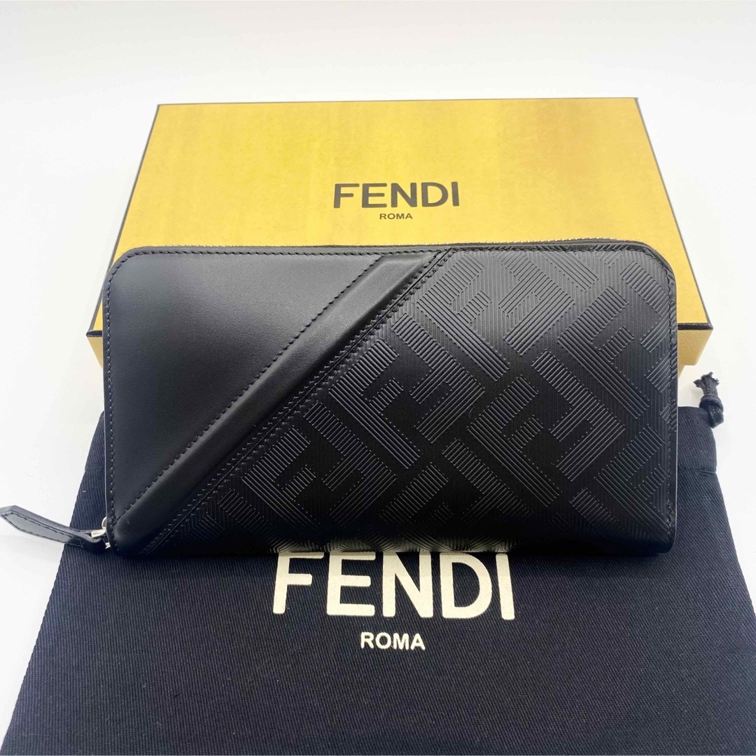 新品未使用！送料込み★FENDI★シャドー ダイアゴナルZIP長財布長財布