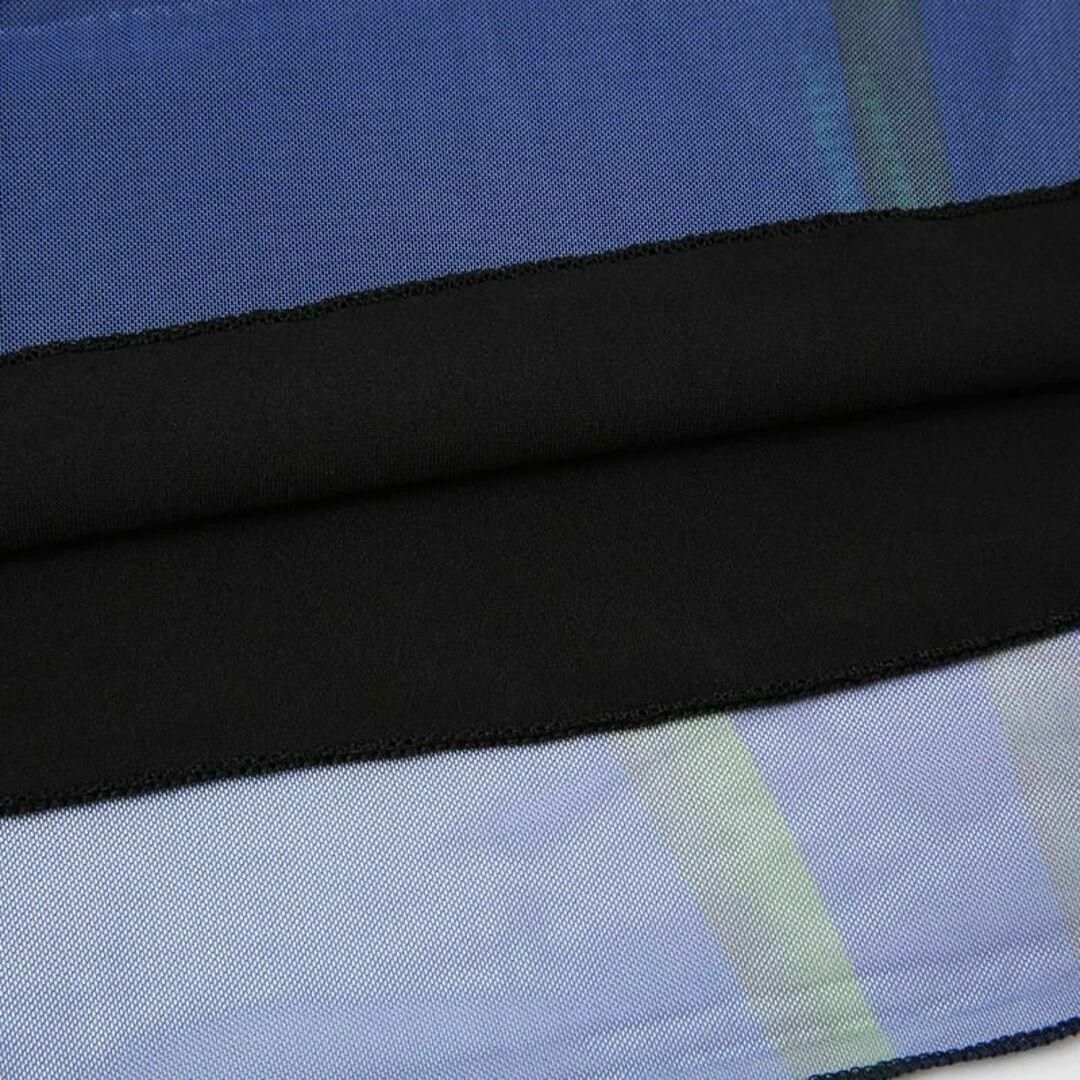 PAMEO POSE(パメオポーズ)の即納 お花柄 フラワー メッシュ ロングスカート ブルー レディースのスカート(ひざ丈スカート)の商品写真
