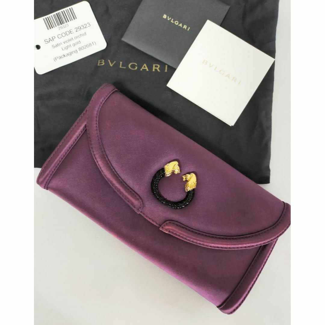 アクセサリー入れBVLGARI ブルガリ サテン クラッチバッグ TK922