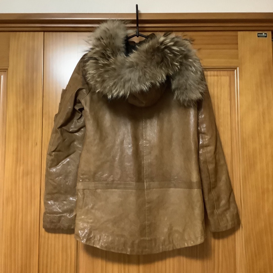 moussy(マウジー)のmoussyマウジー リアルレザーコート羊革キャメル 中綿入り レディースのジャケット/アウター(その他)の商品写真
