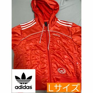 アディダス(adidas)の【希少】アディダス トラックジャケット フード付き キルティングオレンジ(その他)