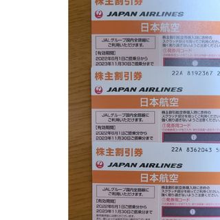 日本航空　株主割引券　3枚　*バラ売り可能