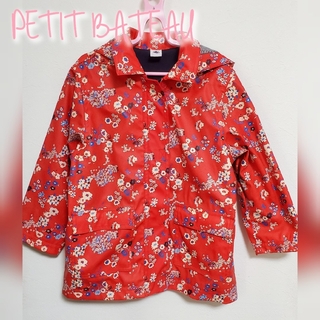 プチバトー(PETIT BATEAU)の【110】プチバトー　花柄　コート　レインコート(ジャケット/上着)