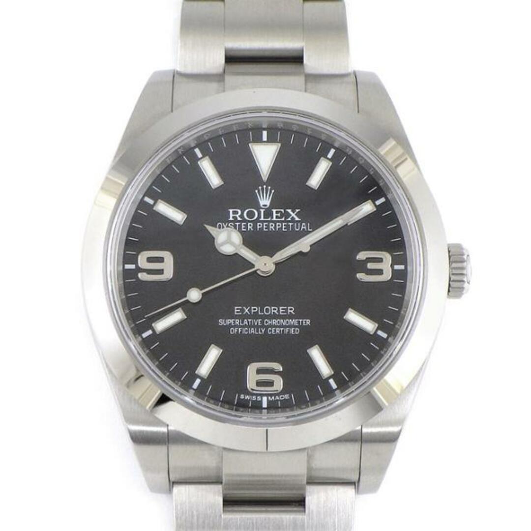 ロレックス Rolex 腕時計 エクスプローラー 214270 カレンダー ルーレット刻印 ブラック 文字盤 SS 黒 自動巻き 【箱・保付き】防水