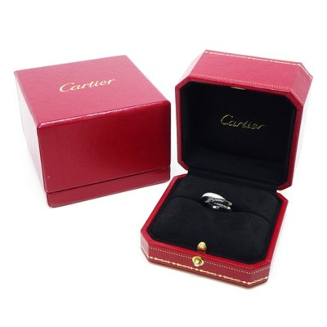 Cartier(カルティエ)のカルティエ Cartier リング トリニティ SM B4235446 フルサークル ダイヤモンド K18WG ブラック セラミック 黒 7号 / #46 【中古】 レディースのアクセサリー(リング(指輪))の商品写真