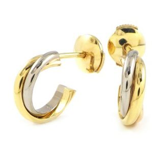 カルティエ(Cartier)のカルティエ Cartier ピアス フープ トリニティ B8017100 スリーカラー K18YG K18PG K18WG K18YG 【中古】(ピアス)