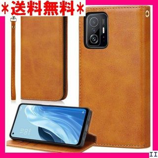 ST12 Xiaomi 11T ケース 手帳型 ストラップ トブラウン 1229(モバイルケース/カバー)