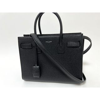 イヴサンローラン(Yves Saint Laurent)のSAINT LAURENT PARIS サンローラン パリ サックド ジュール ナノ レザー ブラック ハンドバッグ ショルダーバッグ 2WAY 377183 美品(ハンドバッグ)