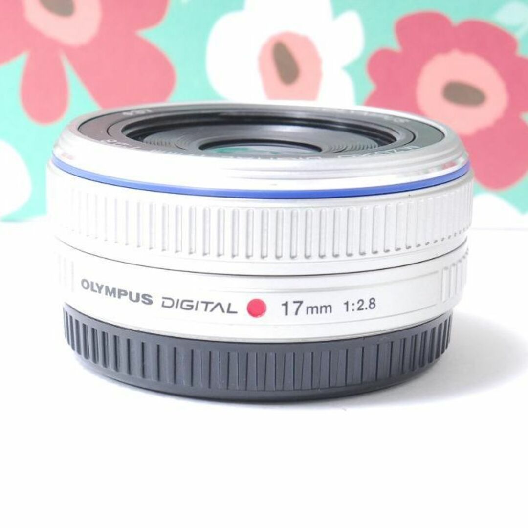 美品✨OLYMPUS パンケーキレンズ✨17mm F2.8 ブラック単焦点レンズ-