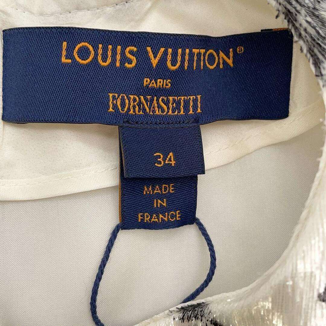 LOUIS VUITTON(ルイヴィトン)のルイヴィトン ワンピース フォルナセッティコラボ ノースリーブ レディースサイズ34 LOUIS VUITTON アパレル 白 レディースのワンピース(その他)の商品写真