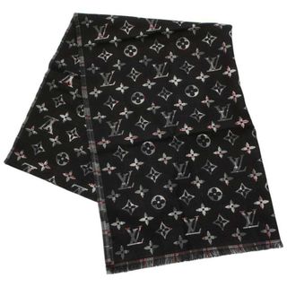 LOUIS VUITTON  大判ストール　黒モノグラムラメ入り柄 お値下げ❗️