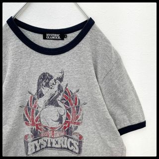 ヒステリックグラマー(HYSTERIC GLAMOUR)のヒステリックグラマー　両面プリント　リンガー　ヒスガール　半袖カットソー　グレー(Tシャツ/カットソー(半袖/袖なし))