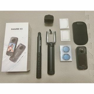 インスタスリーシックスティ(insta360)のinsta 360x3 ＋３脚＋見えない自撮り棒＋保護フィルム(その他)