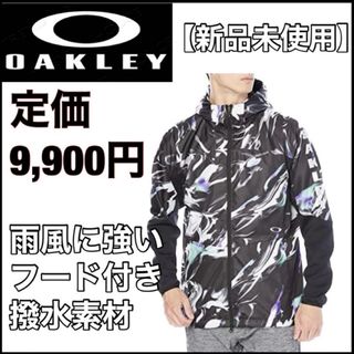 【美品】OAKLEY オークリー　プリントロゴ入り　ナイロン×メッシュジャンパー