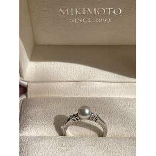 ミキモト(MIKIMOTO)の美品)ミキモト パール ダイヤモンド リング  k18WG(リング(指輪))
