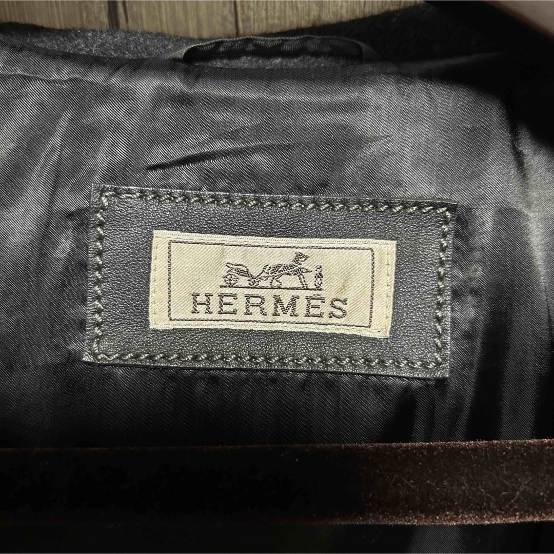 Hermes(エルメス)の即完売！ HERMES レザーマテリアルパーカー メンズのジャケット/アウター(レザージャケット)の商品写真