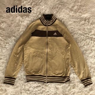 adidas アディダス 3ライン ジップアップ L ブラウン