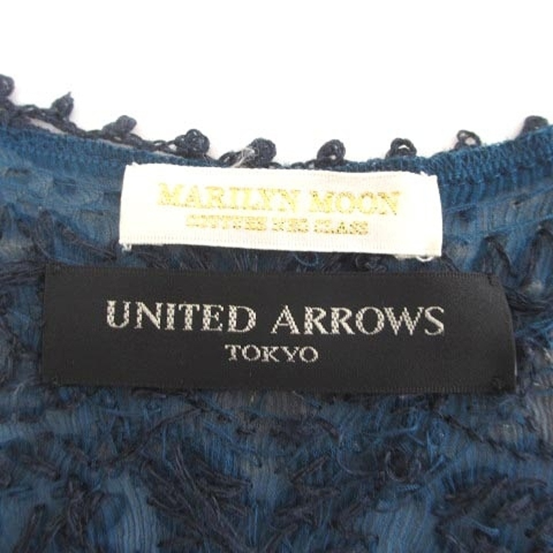 UNITED ARROWS(ユナイテッドアローズ)のユナイテッドアローズ ワンピース ひざ丈 半袖 シースルー シルク ブルー レディースのワンピース(ひざ丈ワンピース)の商品写真