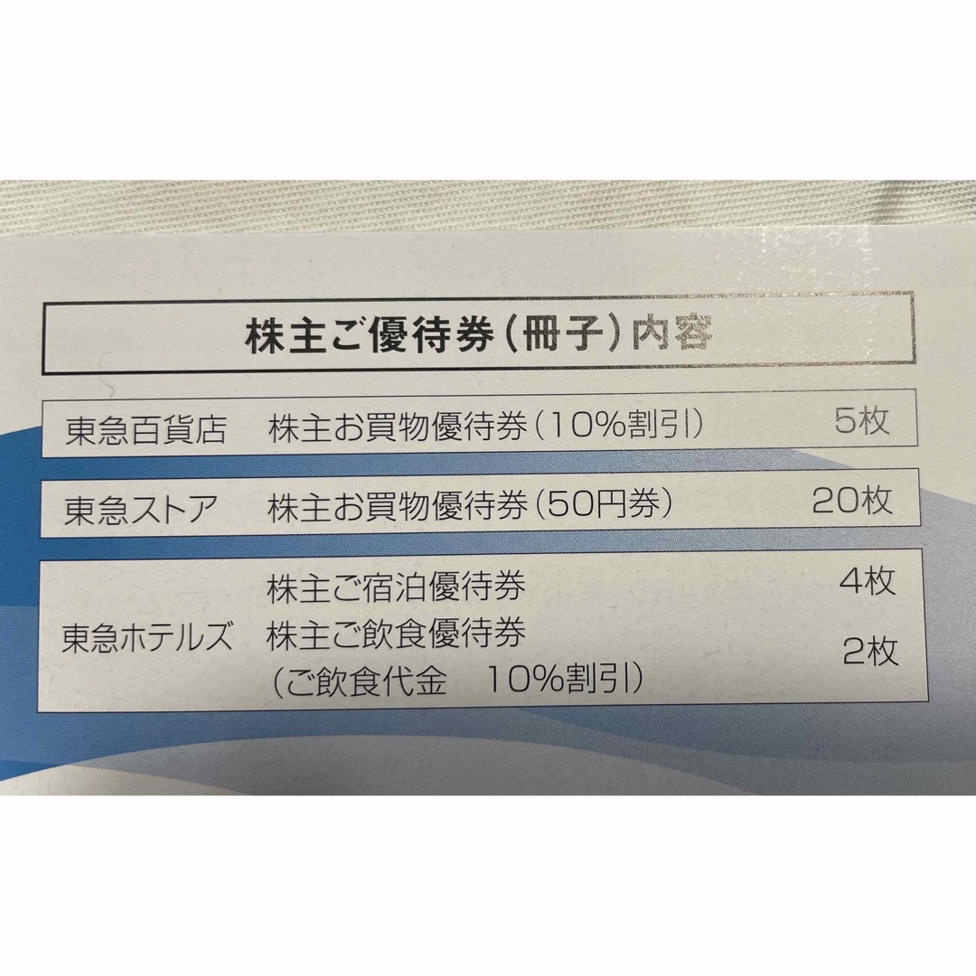 東急電鉄 株主優待乗車証　株主ご優待（冊子） チケットの乗車券/交通券(鉄道乗車券)の商品写真