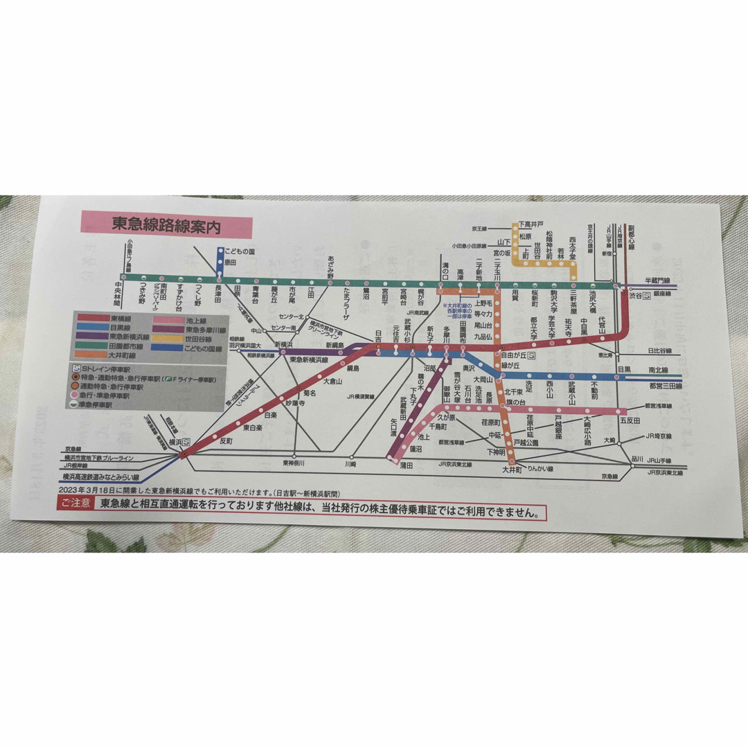 東急電鉄 株主優待乗車証　株主ご優待（冊子） チケットの乗車券/交通券(鉄道乗車券)の商品写真