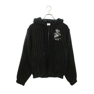 ナイキ(NIKE)のナイキ ×ステューシー STUSSY  Stripe Wool Jacket DR4023-010 ロゴ刺繍ストライプフーデットブルゾン メンズ XS(ブルゾン)