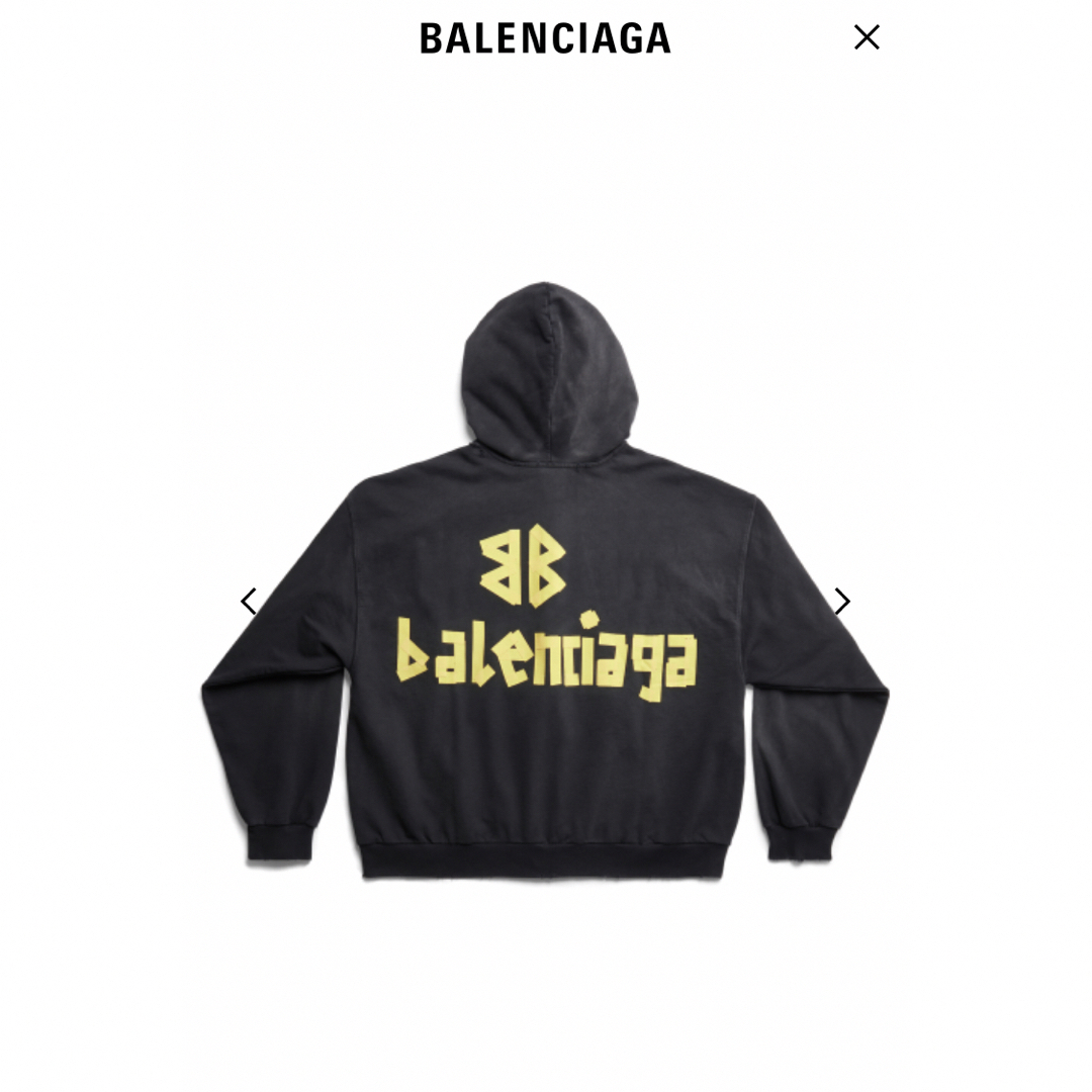 Balenciaga(バレンシアガ)のTAPE TYPE RIPPED POCKET ジップアップ HOODIE  メンズのトップス(パーカー)の商品写真