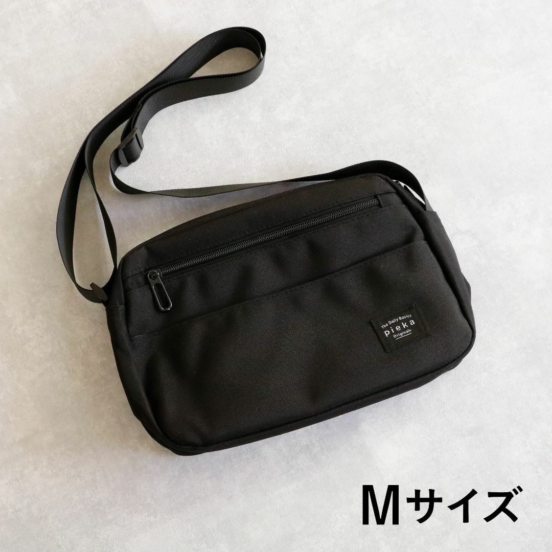 【色: ブラック】pieka ショルダーバッグ メンズ 斜めがけ ファスナー ポ メンズのバッグ(その他)の商品写真