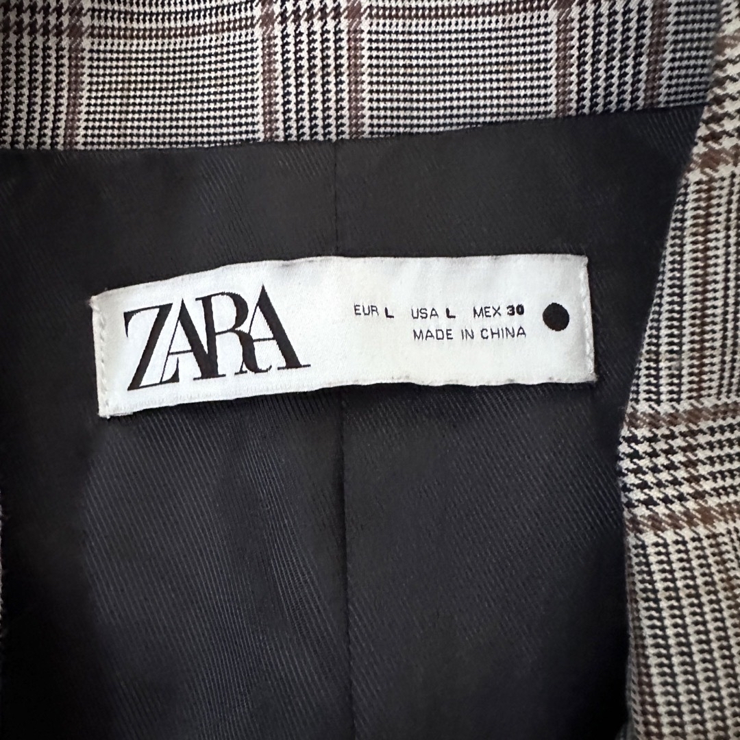 ZARA(ザラ)のZARA《グレンチェックテーラード》ジャケット　グレー　シック　古着コーデにも レディースのジャケット/アウター(チェスターコート)の商品写真