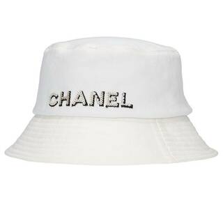 シャネル(CHANEL)のシャネル スパンコールロゴバケットハット帽子 メンズ S(帽子)