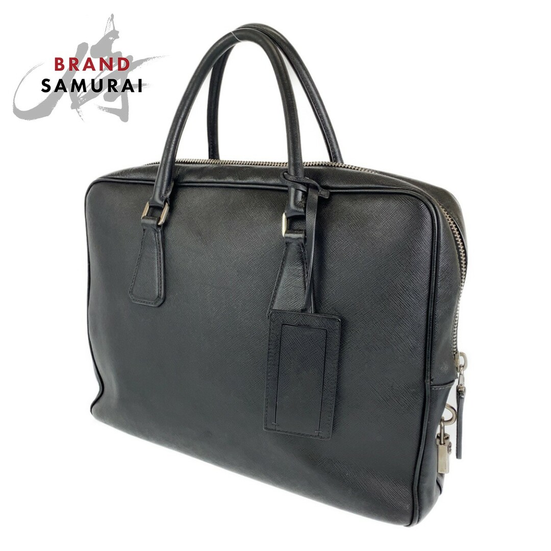 【新品】PRADA プラダサフィアーノ　レザーブリーフケース　ビジネスバッグ　黒